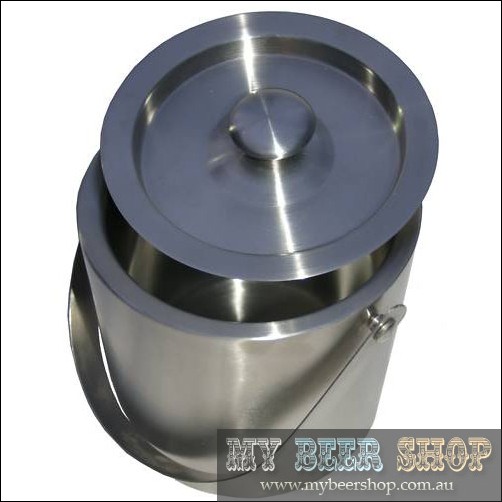 INSULATED STAINLESS STEEL ICE BUCKET WITH LID BAR - Click Image to Close